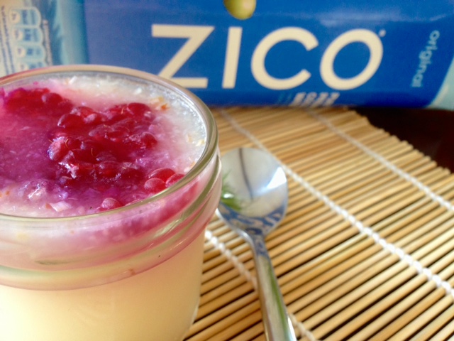 Lychee jelly with zico coconut water